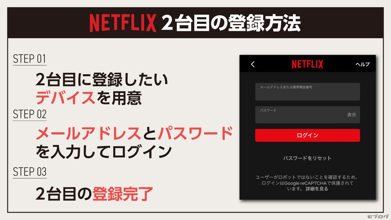 Netflixの2台目の登録方法